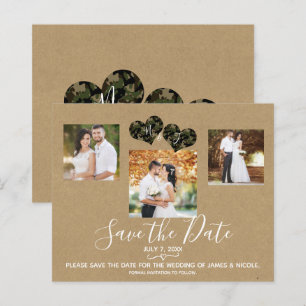 Rustikale Tarn-Herzen-Foto-Hochzeit "Save the Date
