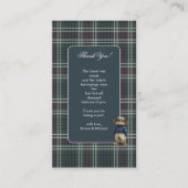 Rustikale Tartan Bear Baby Dusche Danke Karte (Vorderseite)