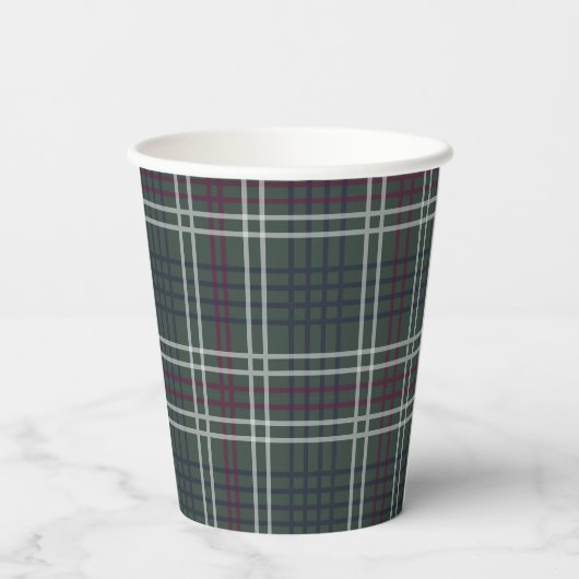 Rustikale Tartan Bear Baby Dusche Pappbecher (Rückseite)