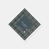 Rustikale Tartan Bear Baby Dusche Serviette (Ecke)