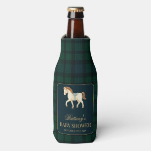 Rustikale Tartan-Karo-Pferd-Baby-Party  Flaschenkühler