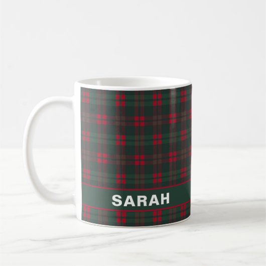 Rustikale Tartan-Karodecke Name Kaffeetasse (Links)