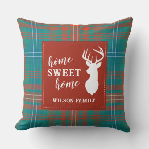 Rustikale Tartan-Weihnachtsdecke Clan Wilson Famil Kissen