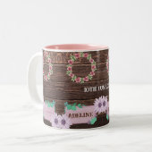 Rustikale Tasse aus Holz für Hochzeitsgeschenk (Vorderseite Links)
