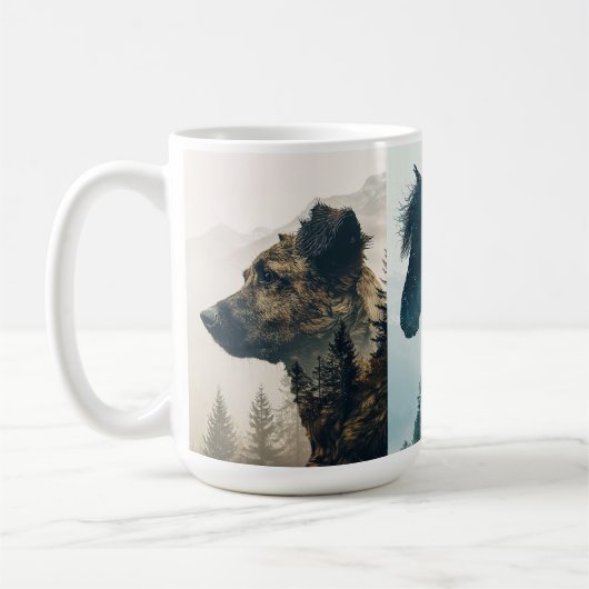Rustikale Tasse der Waldlandschaft (Links)