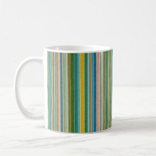 Rustikale Tasse, Stripteppiche Kaffeetasse (Links)