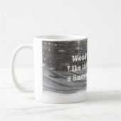 Rustikale Tasse "Wood you like to build a snowman? (Links)