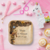 Rustikale Tasten zum Hochzeitsschreiben von Teller (Party)