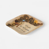 Rustikale Tasten zum Hochzeitsschreiben von Teller (Gewinkelt)