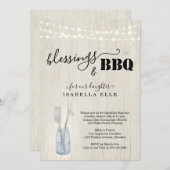 Rustikale Taufe / Christening GRILLEN Party Einlad Einladung (Vorne/Hinten)