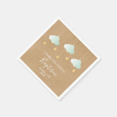 Rustikale Taufe Christening Twinkle Stars Serviette (Ecke)