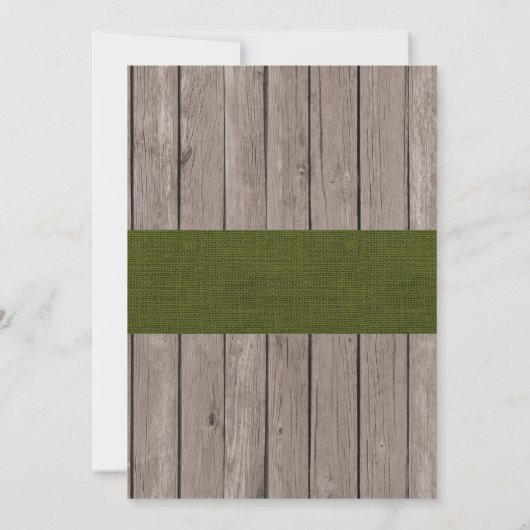 Rustikale Taufe für Grüne und Holzjunge Einladung (Rückseite)