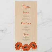 Rustikale Taufe Girl Poppies Wood Red Handwriting