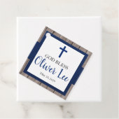 Rustikale Taufe Holz & Marine Geschenkanhänger (Beispiel)