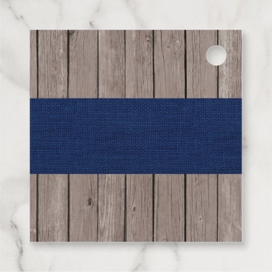 Rustikale Taufe Holz & Marine Geschenkanhänger (Rückseite)