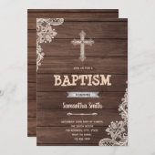 Rustikale Taufe Party Einladung (Vorne/Hinten)