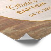 Rustikale Taufe Sonnenblumen Wood Bloral Begrüßung Poster (Ecke)