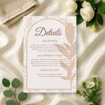 Rustikale Taupe Botanische Hochzeitskarte