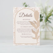 Rustikale Taupe Botanische Hochzeitskarte Begleitkarte (Stehend Vorderseite)