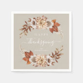Rustikale Taupe Herbstlaub glücklich Thanksgiving Serviette (Vorderseite)