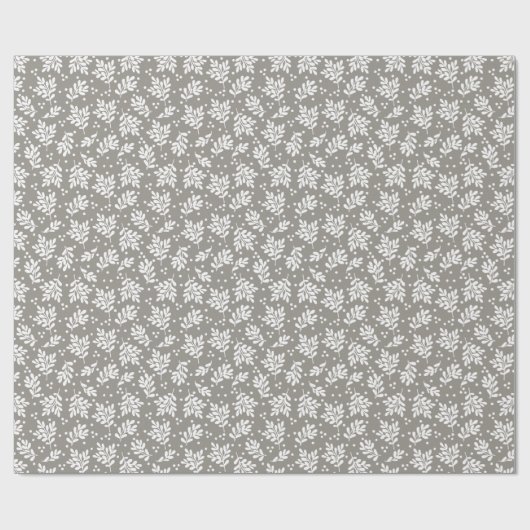 Rustikale Taupe Winterfolien Weihnachten Geschenkpapier (Flach)