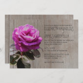 Rustikale Tea Rose Hochzeitseinladungen Einladung (Vorne/Hinten)