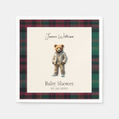 rustikale Teddy Baby Dusche Serviette (Vorderseite)