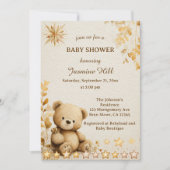 Rustikale Teddy Bear Baby Dusche ältere Sterne Einladung (Vorderseite)