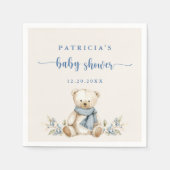 Rustikale Teddy Bear Beige Babydusche Serviette (Vorderseite)