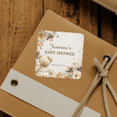 Rustikale Teddy Bear Floral Baby Shower Stickers