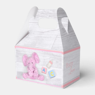Rustikale Teddy Bear Pink Babydusche Geschenkschachtel