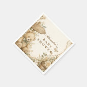 Rustikale Teddybär-Baby-Party Serviette (Ecke)