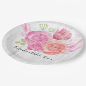 Rustikale Teller aus Weißholz und Brautparty (Schrägansicht)