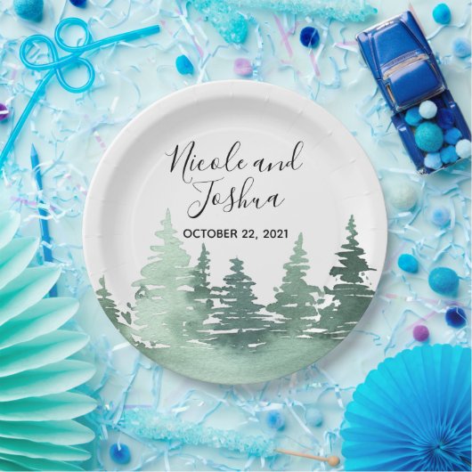 Rustikale Teller für Hochzeiten im Wasserwald (Party)