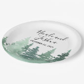 Rustikale Teller für Hochzeiten im Wasserwald (Schrägansicht)