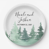 Rustikale Teller für Hochzeiten im Wasserwald (Vorderseite)