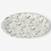 Rustikale Teller für Wasserfarben-Mallard-Entenpap (Schrägansicht)