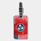Rustikale Tennessean amerikanische Flagge Gepäckanhänger (Vorderseite vertikal)