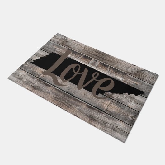 rustikale TENNESSEE-LIEBE in Skripten | Bodenmatte Fußmatte (Schrägansicht)