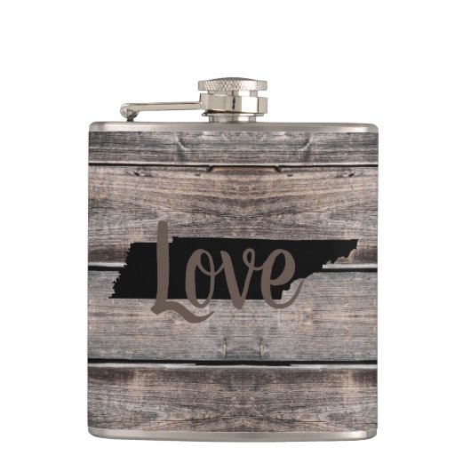 rustikale TENNESSEE-LIEBE in Skripten | Flachmann (Vorderseite)