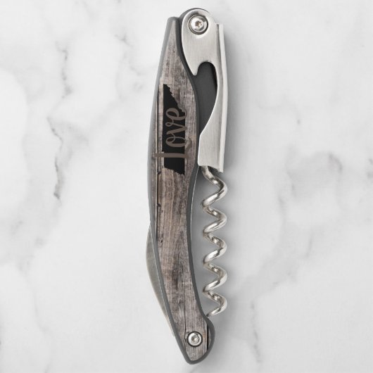 rustikale TENNESSEE-LIEBE in Skripten Kellnermesser (Rückseite)