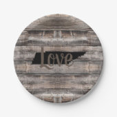 rustikale TENNESSEE-LIEBE in Skripten | Pappteller (Vorderseite)