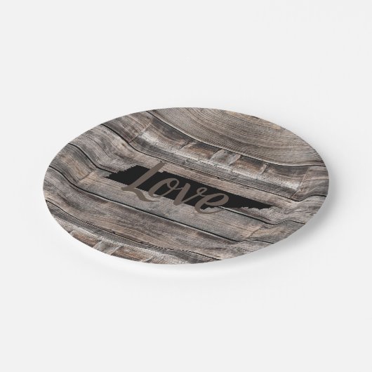 rustikale TENNESSEE-LIEBE in Skripten | Pappteller (Schrägansicht)