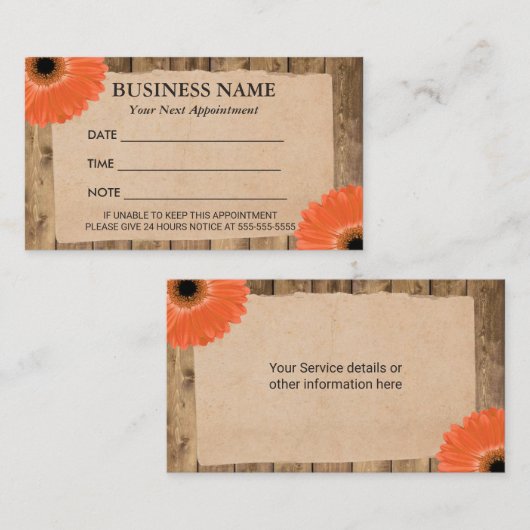 Rustikale Terminkarte (Vorne/Hinten)