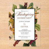 Rustikale Terracotta |Aquamarines Erntedank Acryleinladungen (Vorderseite)