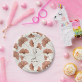 Rustikale Terracotta Beige Ginkgo Leaf Wedding Pappteller (Party)