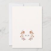 Rustikale Terracotta-Blätter Hochzeit speichern da Einladung (Rückseite)