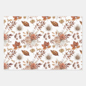 Rustikale Terracotta-Blume und Pampas-Gras Geschenkpapier Set (Vorderseite)