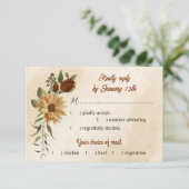 rustikale Terracotta Blumenkost Auswahl an botanis RSVP Karte (Stehend Vorderseite)