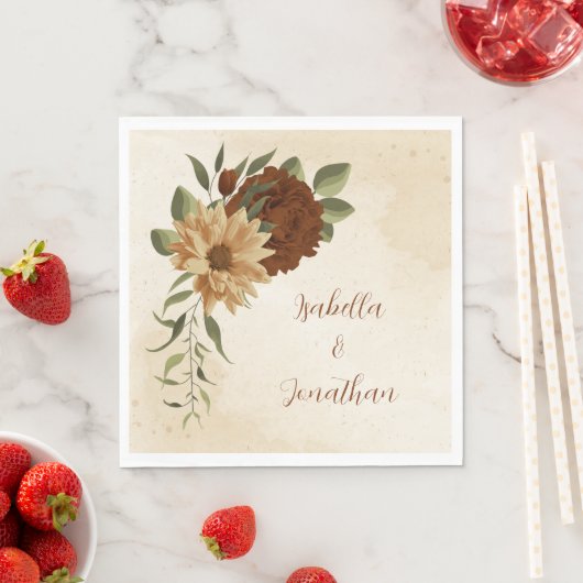 rustikale Terracotta Blumenserie Servietten (Beispiel)